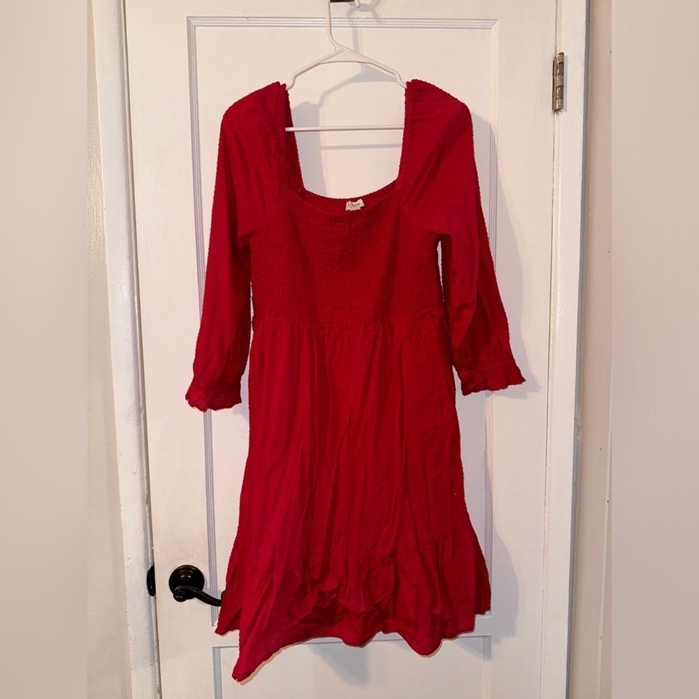 Jcrew Hot Pink Smocked Dress Medium